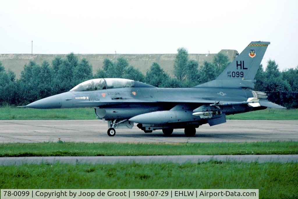 78-0099, 1978 General Dynamics F-16B Fighting Falcon C/N 62-25, During 1980 the nations that received the new F-16 tested the aircraft in different areas. After the tests at Hill AFB had ended all aircraft were flown to Leeuwarden. This brought some brand new USAF F-16's to Europe. Now at AMARC.