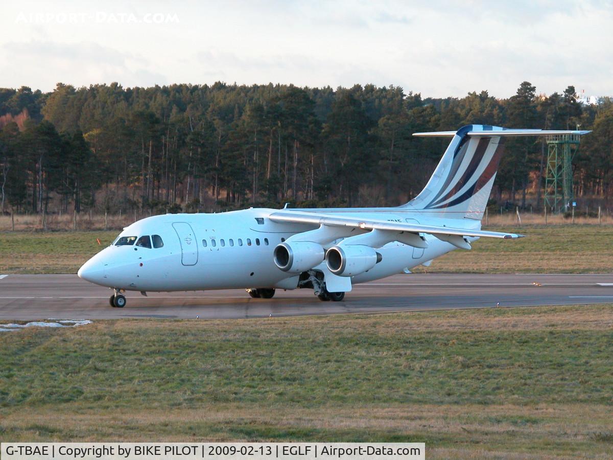G-TBAE, 1983 British Aerospace BAe.146-200 C/N E2018, TAXYING TO THE END OFF RWY 06