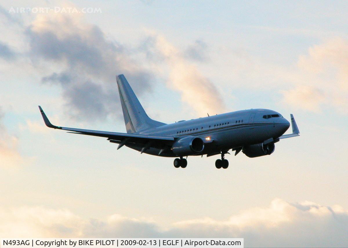N493AG, 2007 Boeing 737-7FY C/N 36493, LATE AFTERNOON FINALS FOR RWY 06