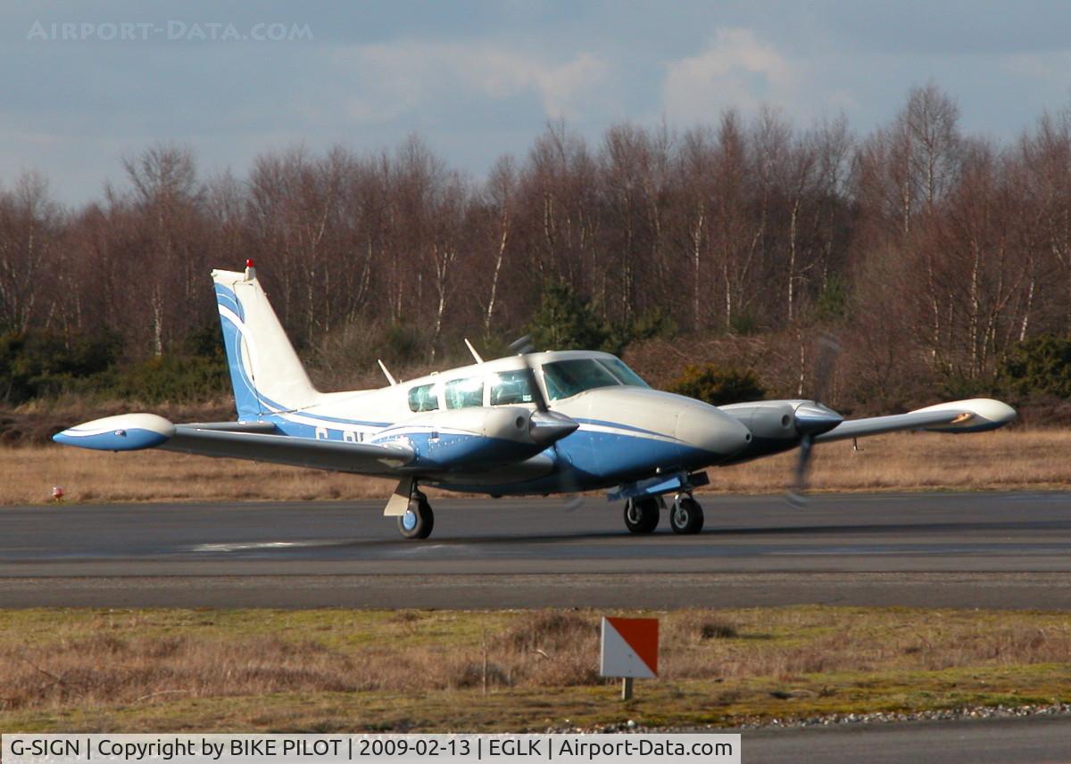 G-SIGN, 1970 Piper PA-39 Twin Comanche C/R C/N 39-8, RETURNING AFTER BRIEF FLIGHT