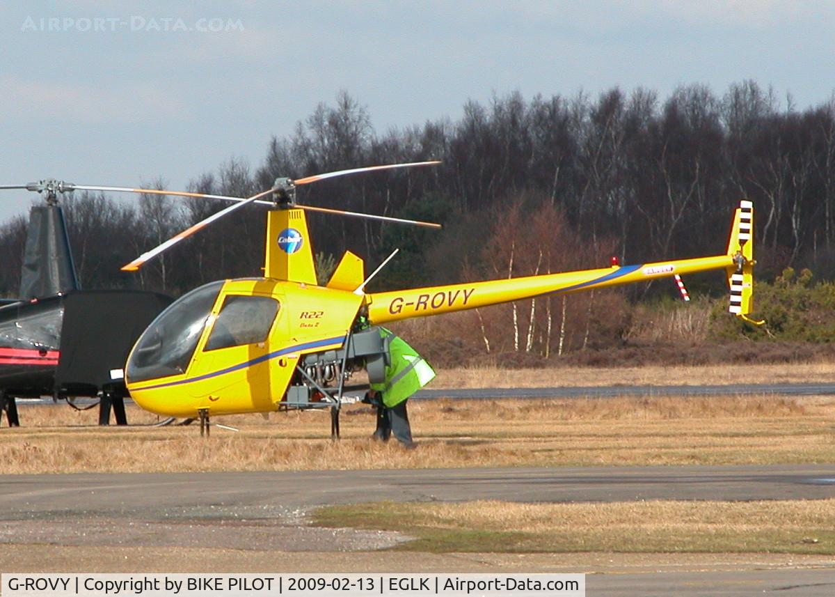 G-ROVY, 1999 Robinson R22 Beta C/N 2957, CARRIED OUT TRAINING FLIGHTS DURING AFTERNOON