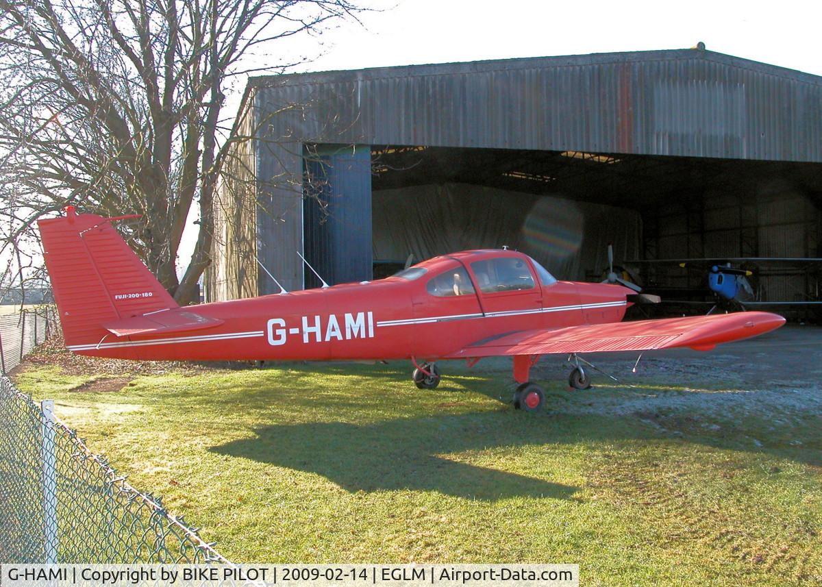 G-HAMI, 1973 Fuji FA-200-180 Aero Subaru C/N 188, PARKED UP NEAR THE FENCE