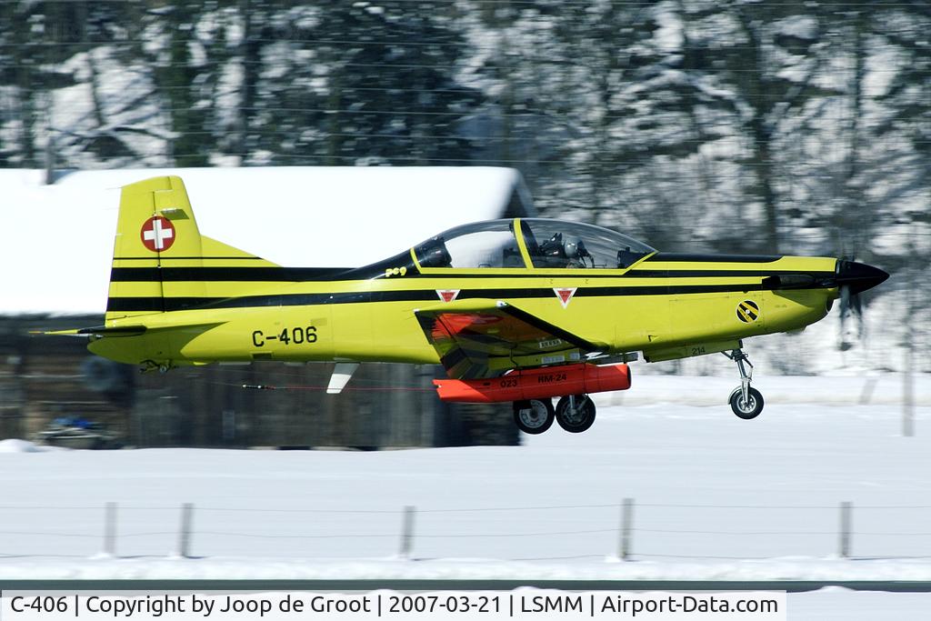 C-406, Pilatus PC-9 C/N 214, Nice winter atmosphere.