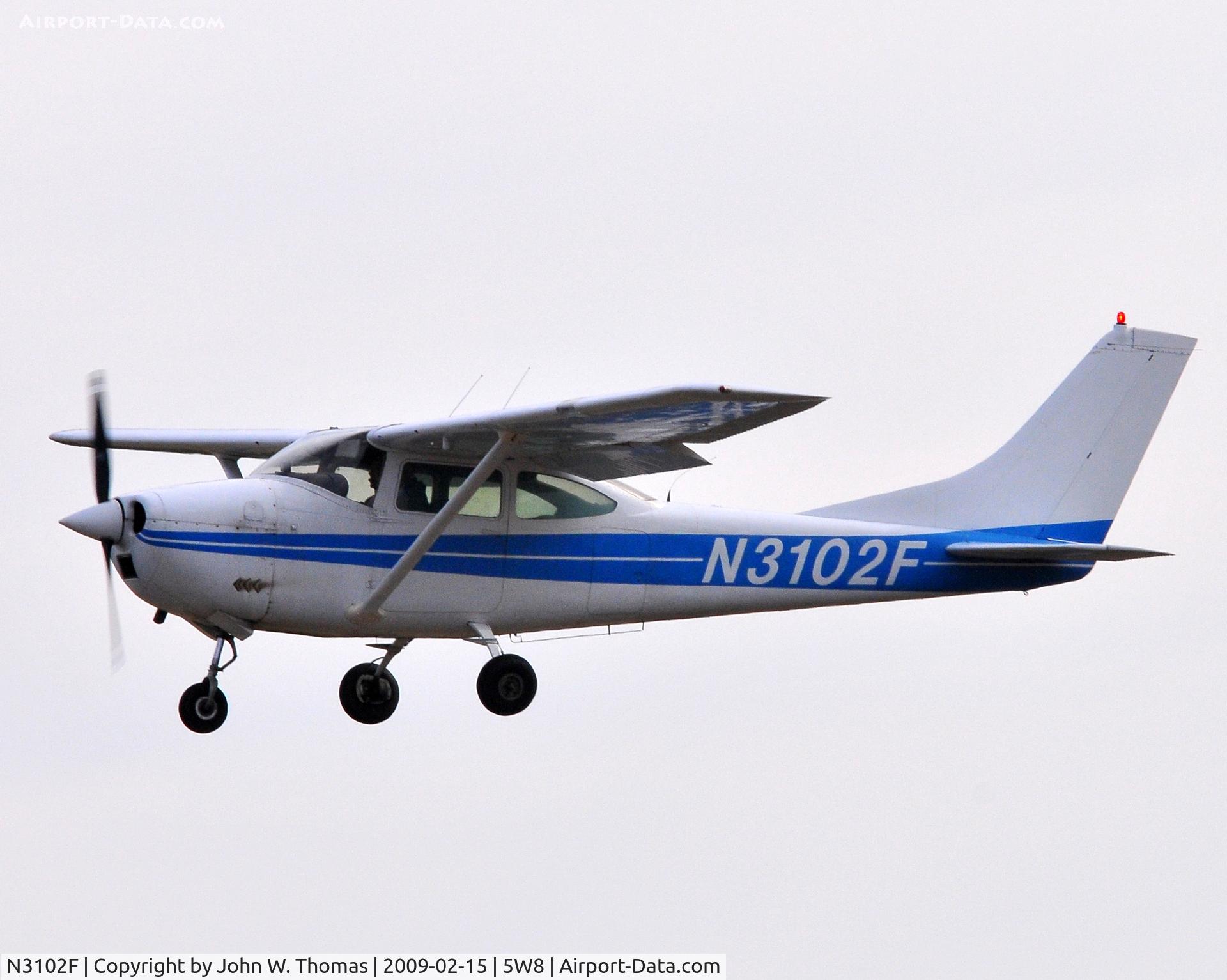 N3102F, 1966 Cessna 182J Skylane C/N 18257202, Departing runway 4