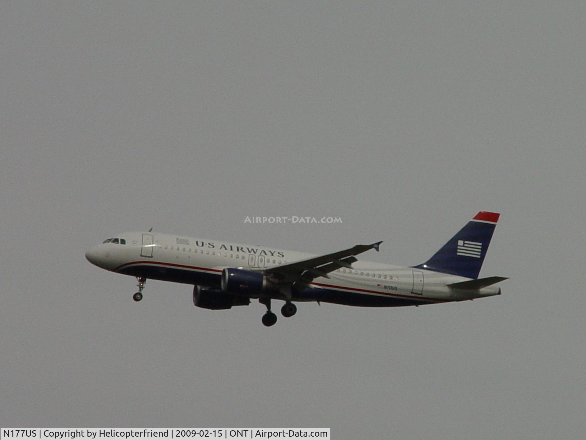 N177US, 2001 Airbus A321-211 C/N 1517, On final to Ontario