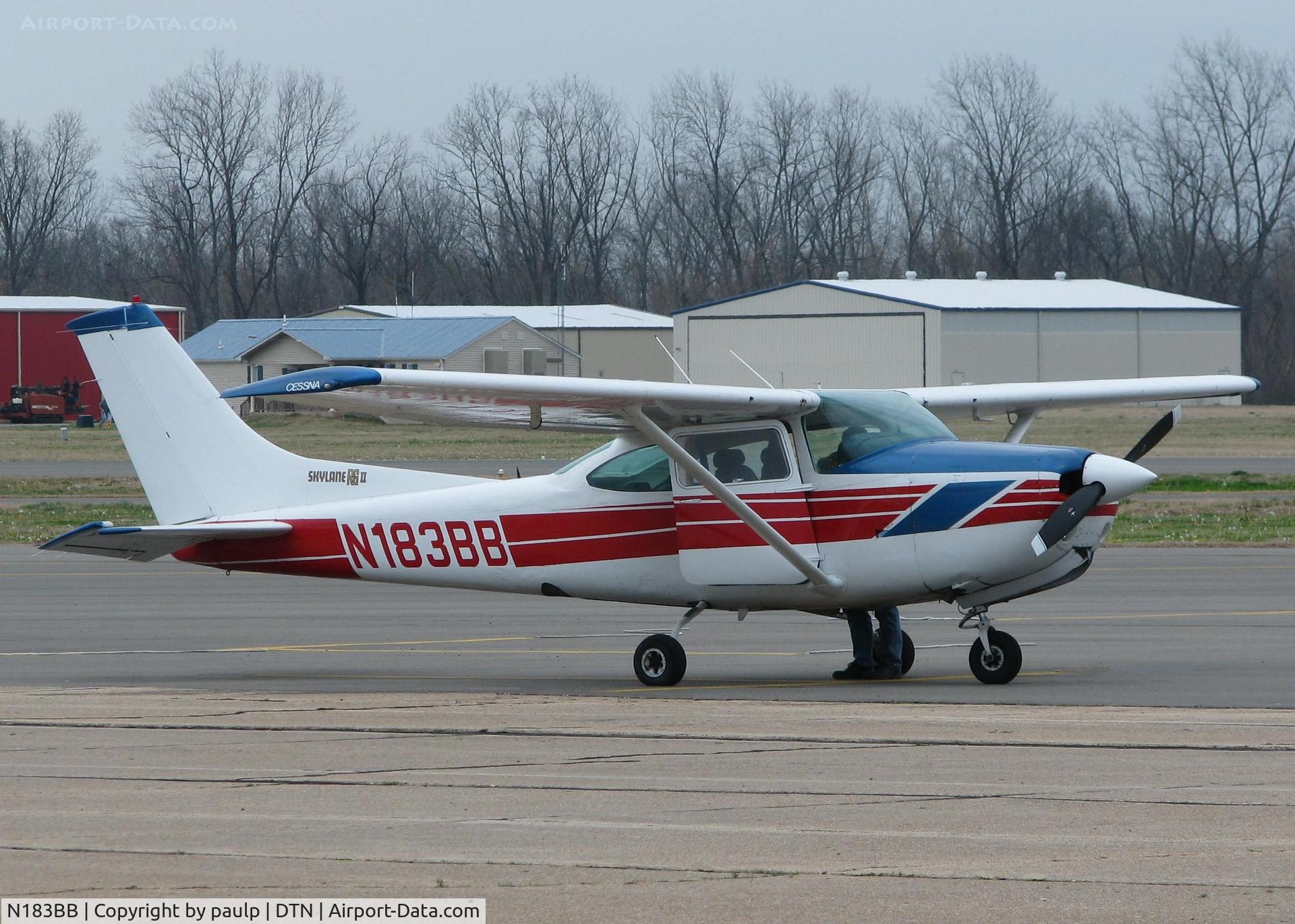 N183BB, 1978 Cessna R182 Skylane RG C/N R18200310, Parked at the Downtown Shreveport airport.