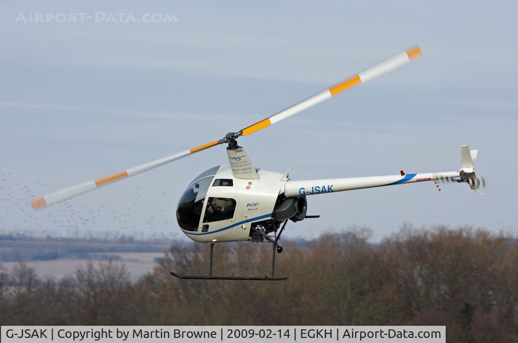 G-JSAK, 1999 Robinson R22 Beta C/N 2959, Headcorn based helicopter up for a workout.