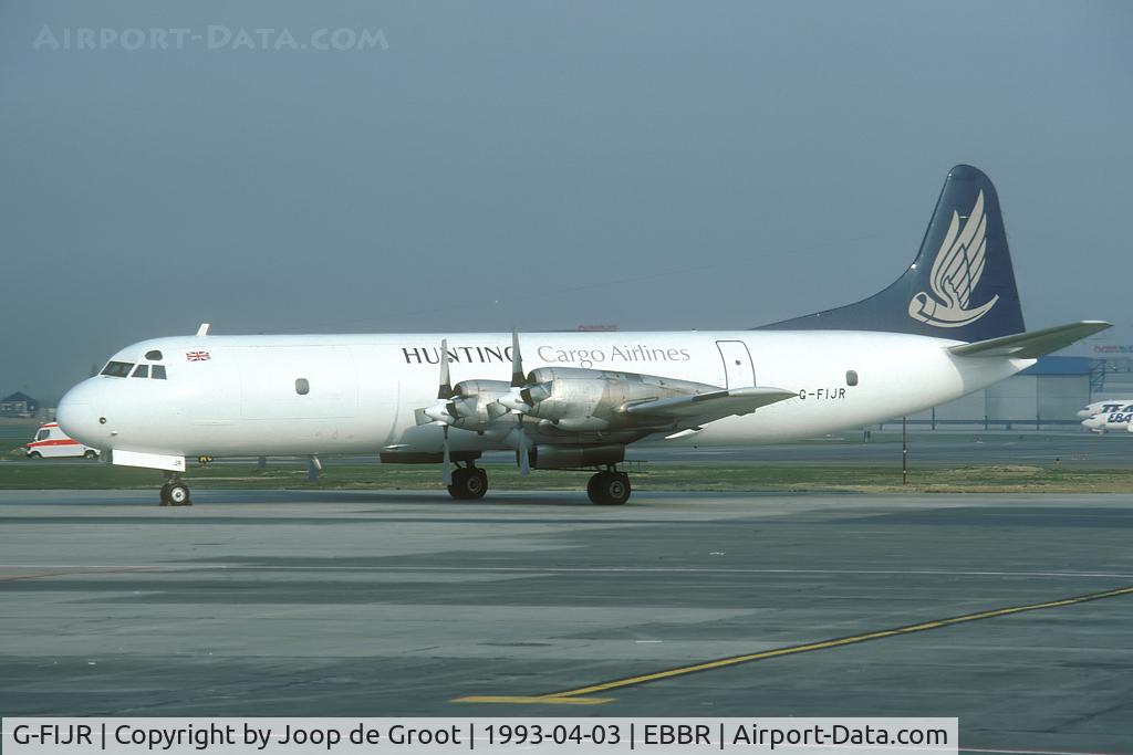 G-FIJR, 1961 Lockheed L-188A(F) Electra C/N 1138, at the DHL Flightline at Brussels