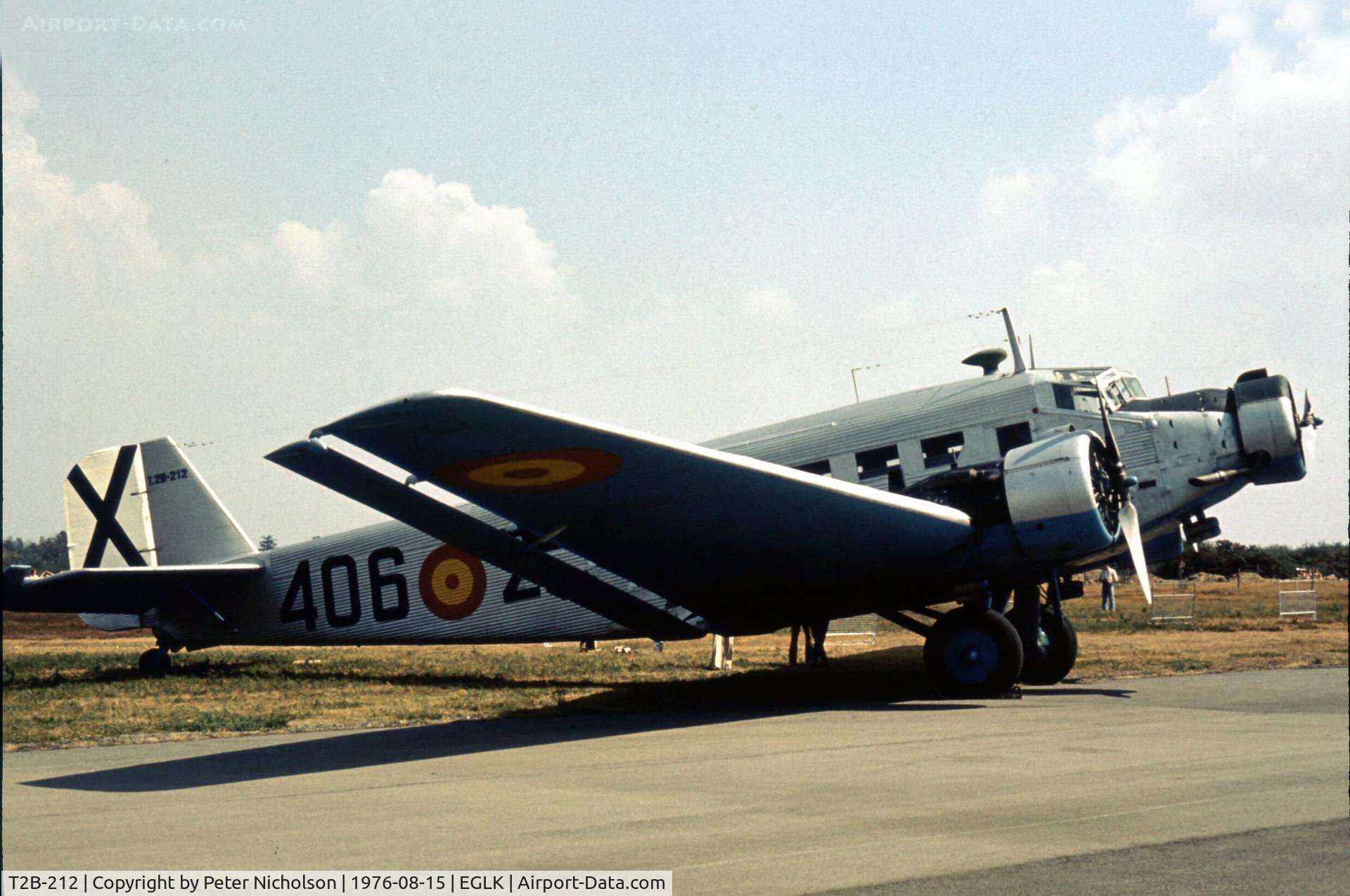 T2B-212, 1952 Junkers (CASA) 352L (Ju-52) C/N 103, Ex-Spanish Air Force aircraft as displayed at the 1976 Blackbushe Fly-in.