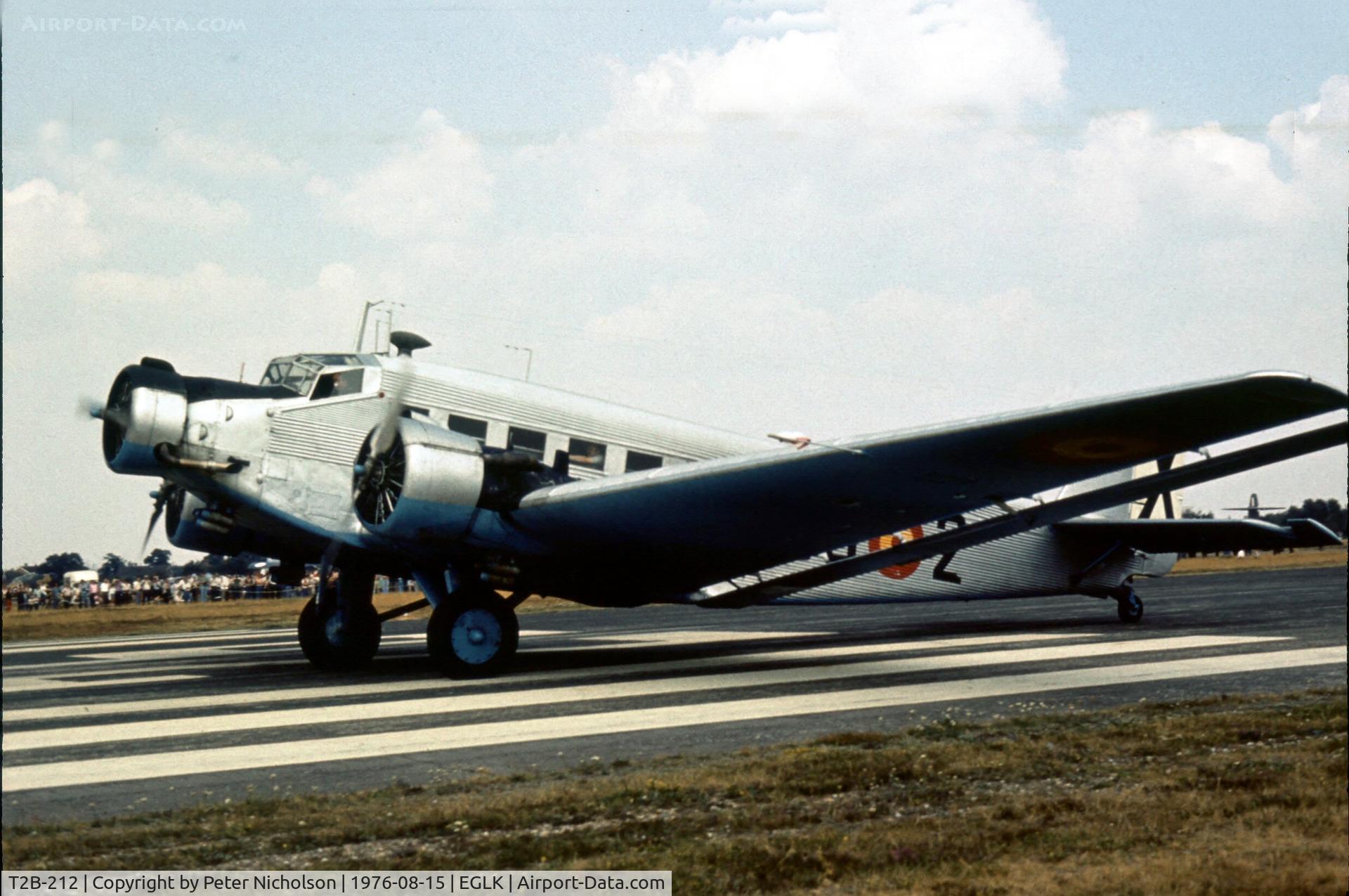 T2B-212, 1952 Junkers (CASA) 352L (Ju-52) C/N 103, As displayed at the 1976 Blackbushe Fly-in.