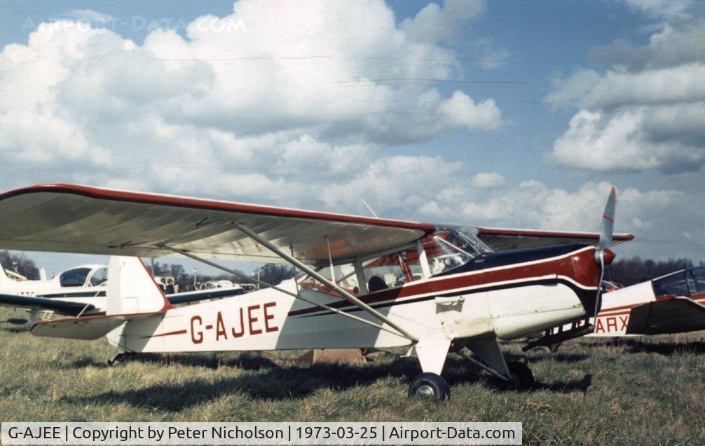 G-AJEE, 1946 Auster J-1 Autocrat C/N 2309, This Autocrat attended the Shuttleworth Collection display at Old Warden in the Spring of 1973.