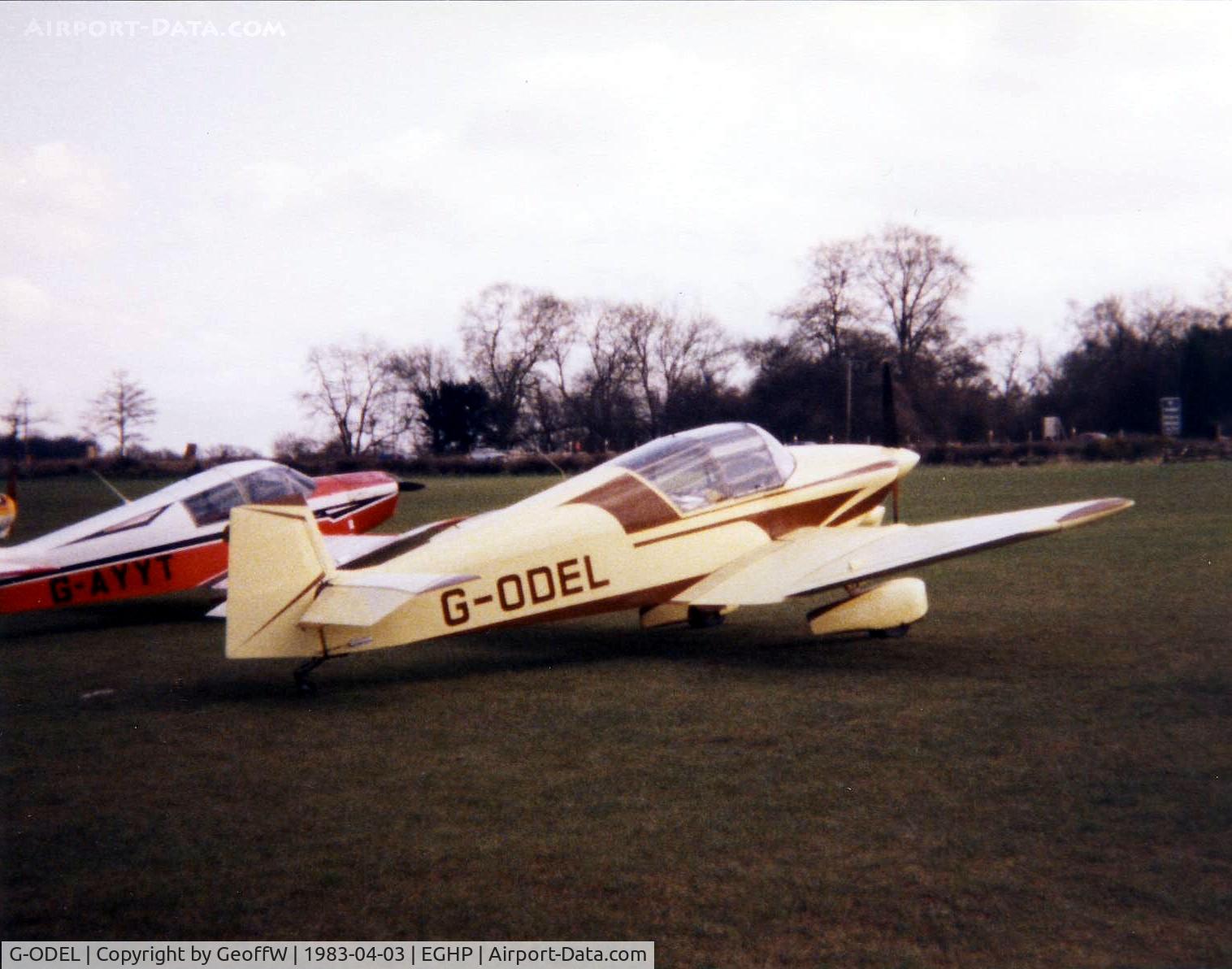 G-ODEL, 1982 Falconar F-11 Sporty C/N PFA 032-10219, Falconar F-11 G-ODEL attending the 1983 Jodel fly-in at Popham