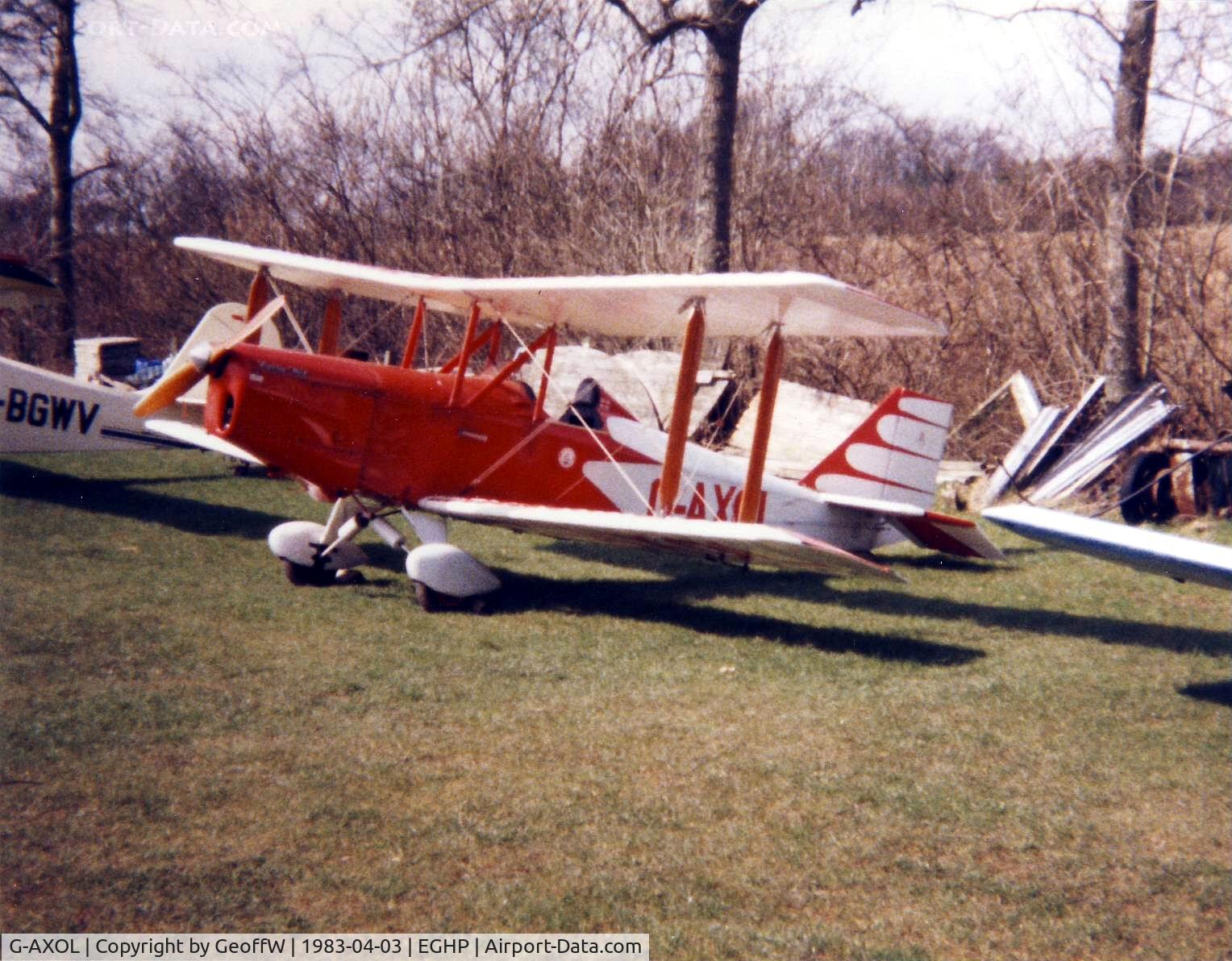 G-AXOL, 1972 Currie Wot C/N PFA 3012, Currie Wot G-AXOL attending the 1983 Jodel fly-in at Popham