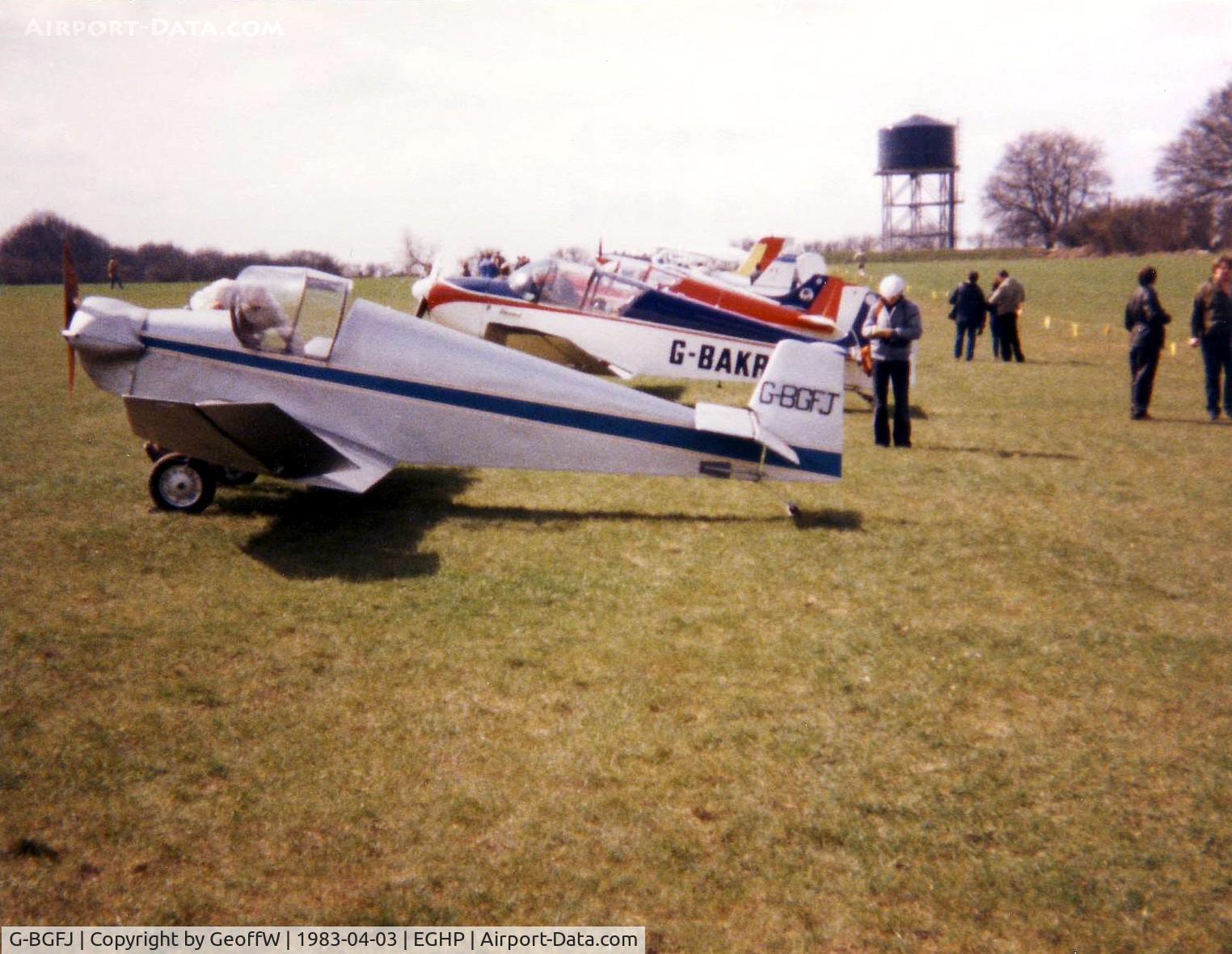 G-BGFJ, 1982 Jodel D-9 Bebe C/N PFA 1324, Jodel D.9 G-BGFJ attending the 1983 Jodel fly-in at Popham
