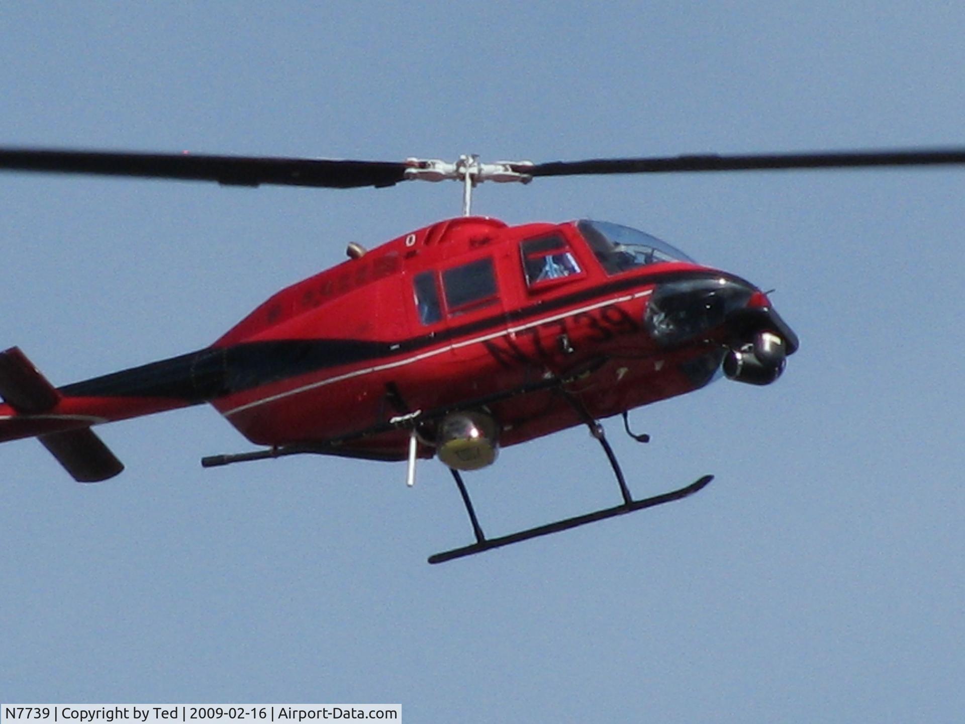 N7739, Bell 206B C/N 2674, N7739 over Santa Cruz