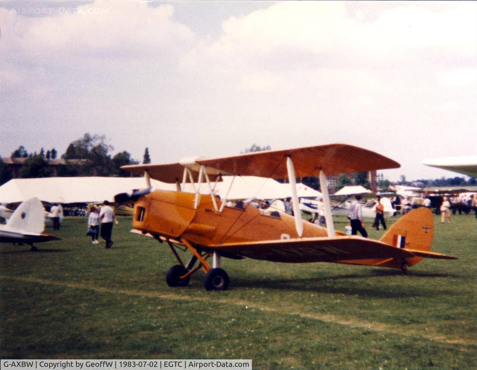 G-AXBW, 1940 De Havilland DH-82A Tiger Moth II C/N 83595, DH-82A Tiger Moth G-AXBW attending the 1983 PFA Rally at Cranfield