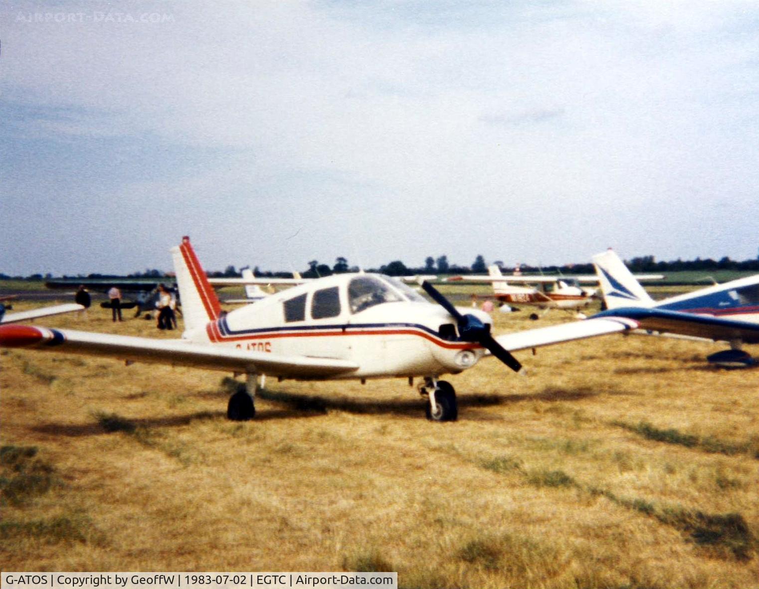 G-ATOS, 1966 Piper PA-28-140 Cherokee C/N 28-21710, PA-28 Cherokee 140 G-ATOS attending the 1983 PFA Rally at Cranfield