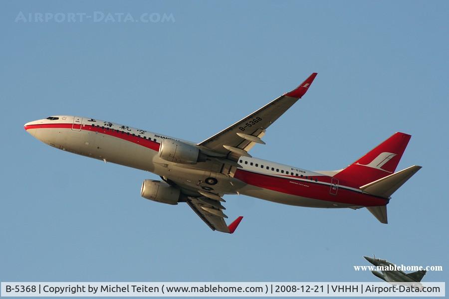 B-5368, 2008 Boeing 737-8Q8 C/N 35273 / 2567, Shanghai Airlines