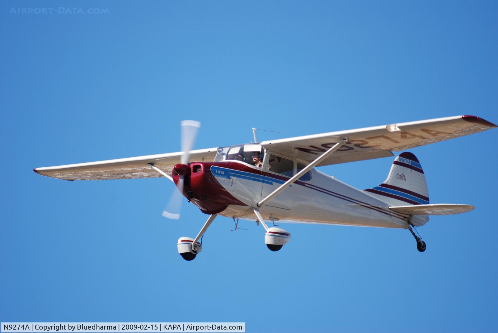 N9274A, 1949 Cessna 170A C/N 19035, On final approach to 17L.