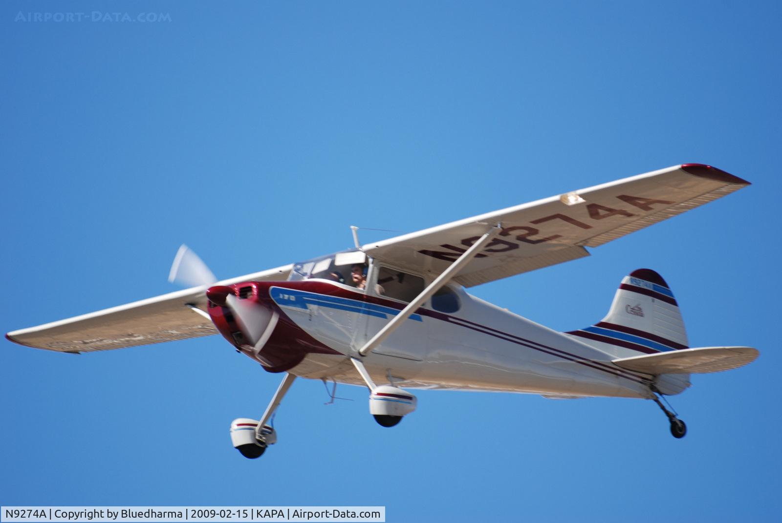 N9274A, 1949 Cessna 170A C/N 19035, On final approach to 17L.