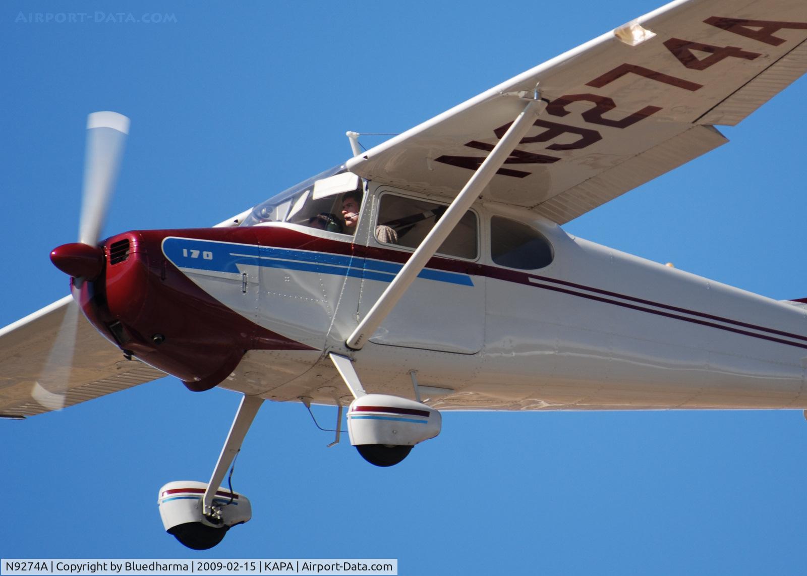 N9274A, 1949 Cessna 170A C/N 19035, On final approach to 17L.