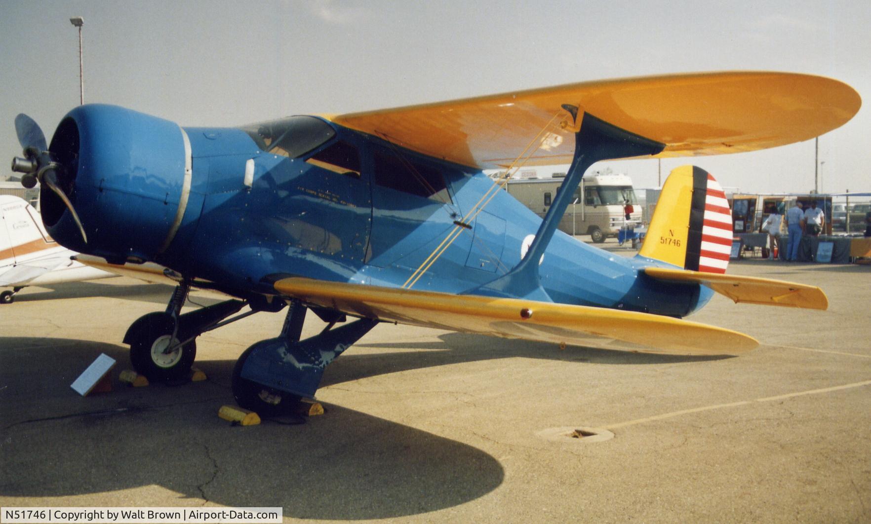 N51746, 1943 Beech D17S Staggerwing C/N 4890, Aircraft at Planes of Fame Chino Air Show