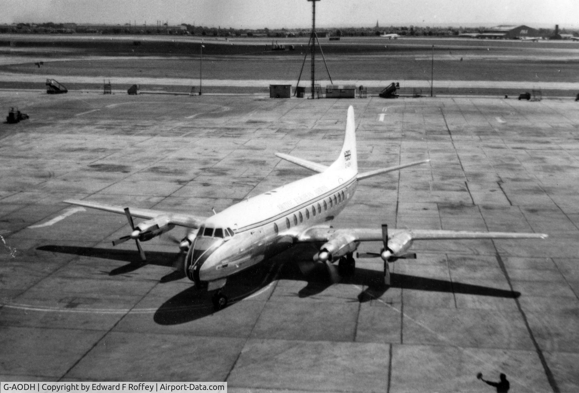 G-AODH, 1955 Vickers Viscount 736 C/N 78, Vickers 736 Viscount G-AODH London Airport c1958