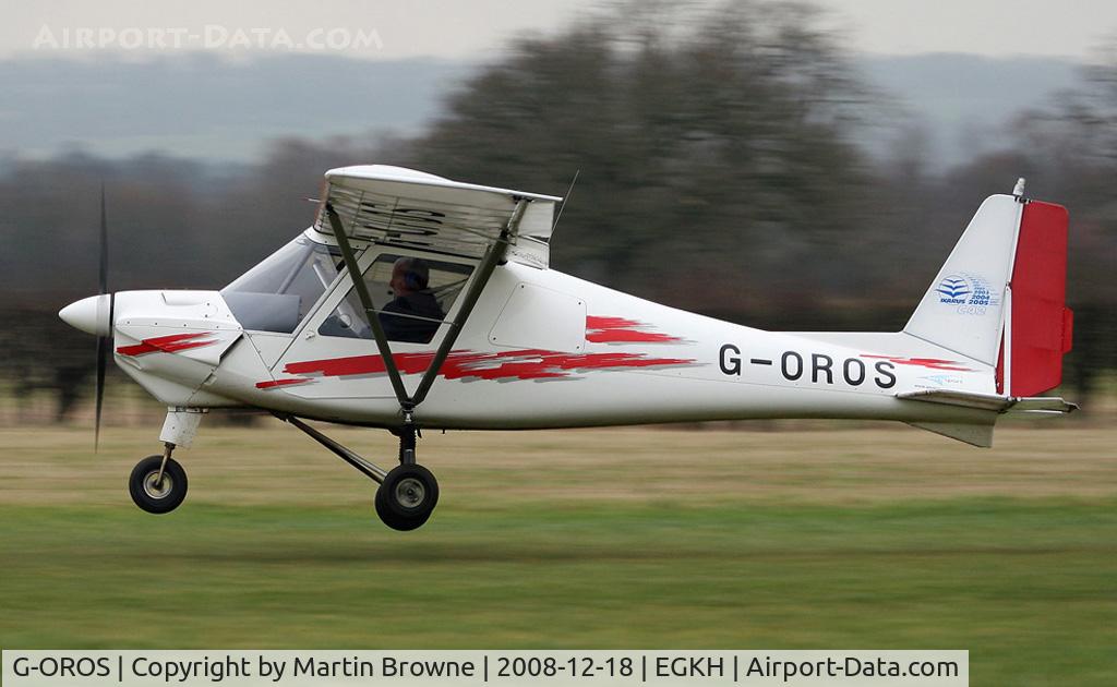 G-OROS, 2005 Comco Ikarus C42 FB80 C/N 0509-6759, Take off on a cold winter morning.