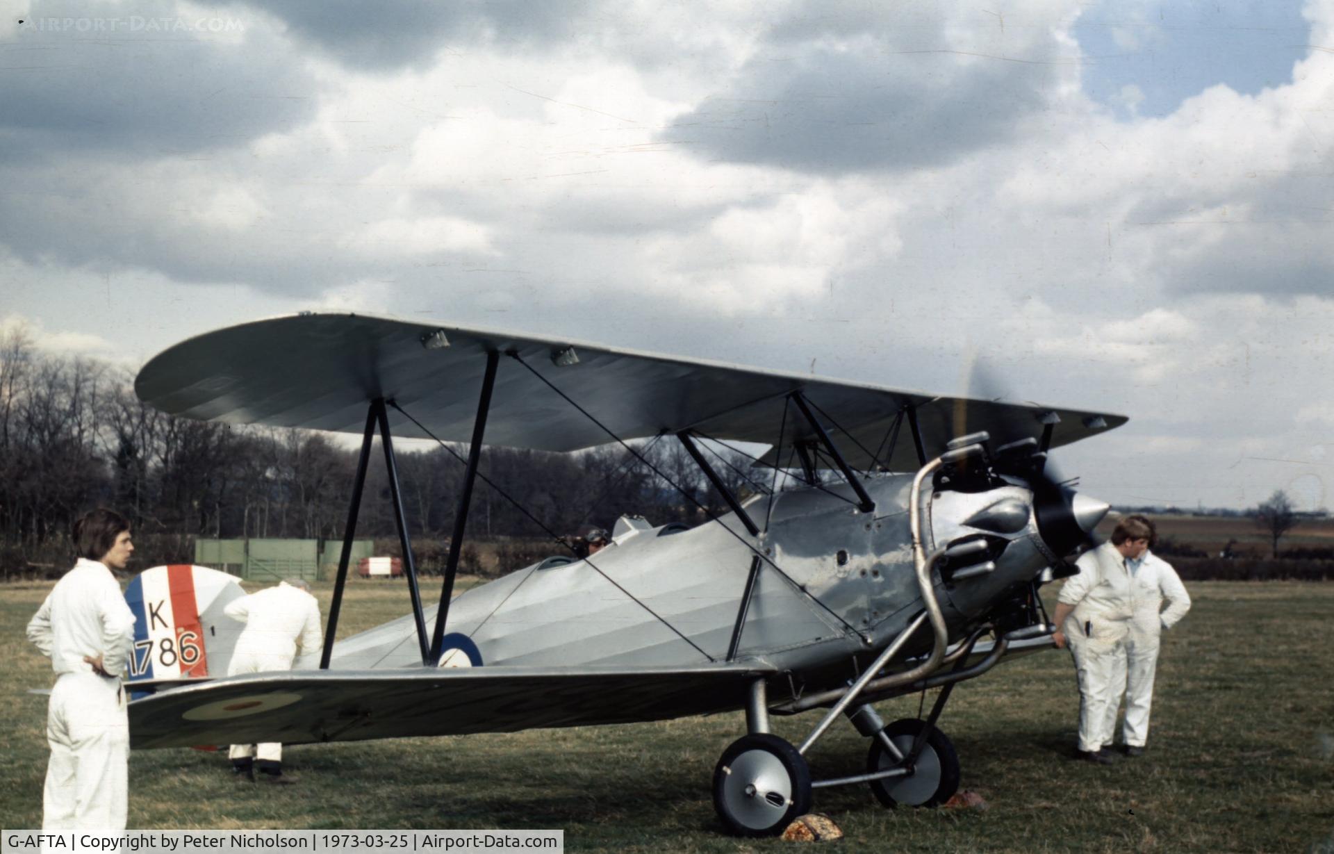 G-AFTA, 1931 Hawker Tomtit Mk1 C/N 30380, The Shuttleworth Collection displayed their Tomtit at Old Warden in the Spring of 1973.