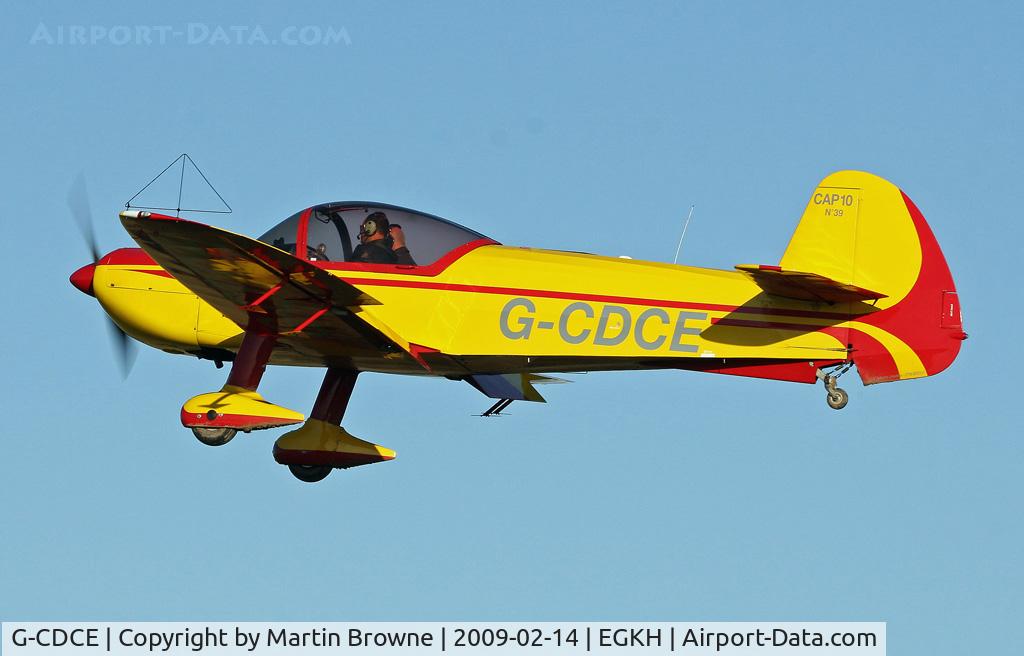 G-CDCE, 1973 Mudry CAP-10B C/N 039, The Tiger Clubs CAP 10 climbs away before an aerobatic display.