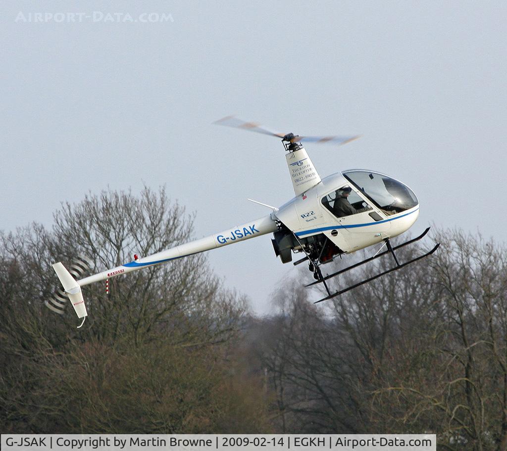 G-JSAK, 1999 Robinson R22 Beta C/N 2959, During a thorough workout.