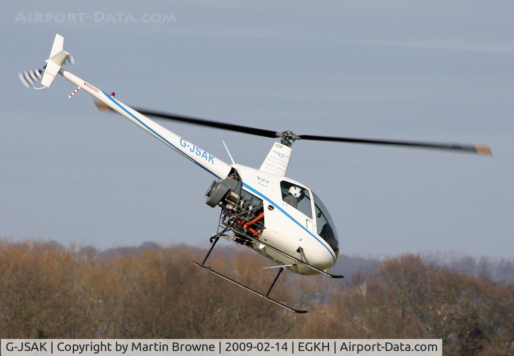 G-JSAK, 1999 Robinson R22 Beta C/N 2959, During a thorough workout.