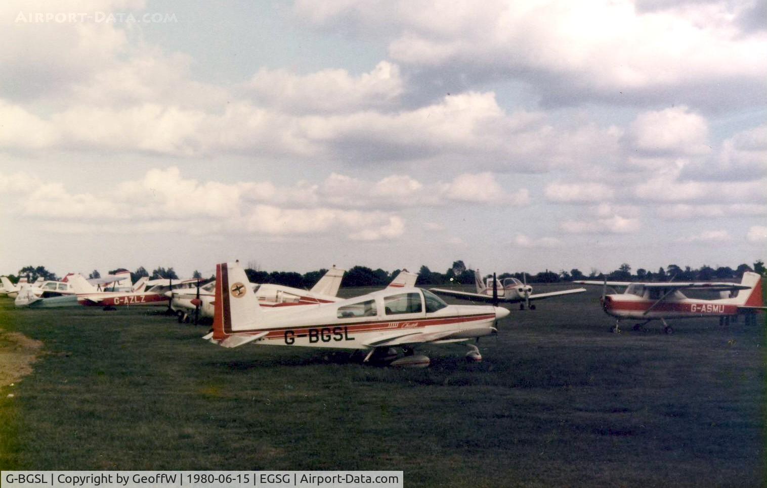 G-BGSL, 1978 Gulfstream American AA-5A Cheetah C/N AA5A-0791, AA5A Cheetah G-BGSL visiting Stapleford from Biggin Hill