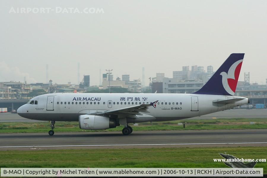 B-MAO, 2003 Airbus A319-132 C/N 1962, Air Macau