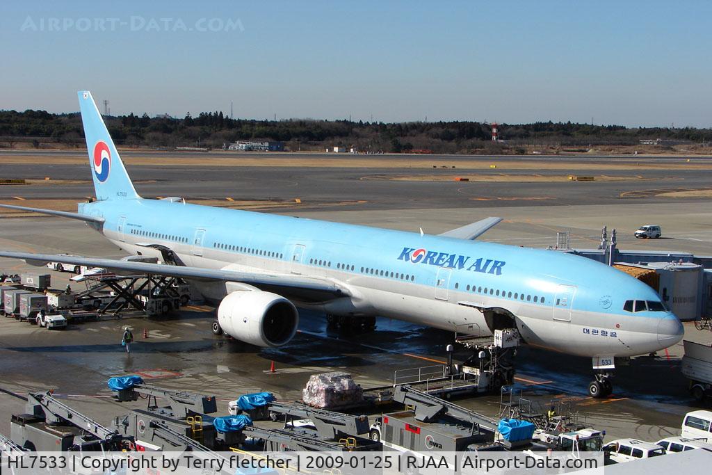 HL7533, 1999 Boeing 777-3B5 C/N 27948, KAL B777 at Narita
