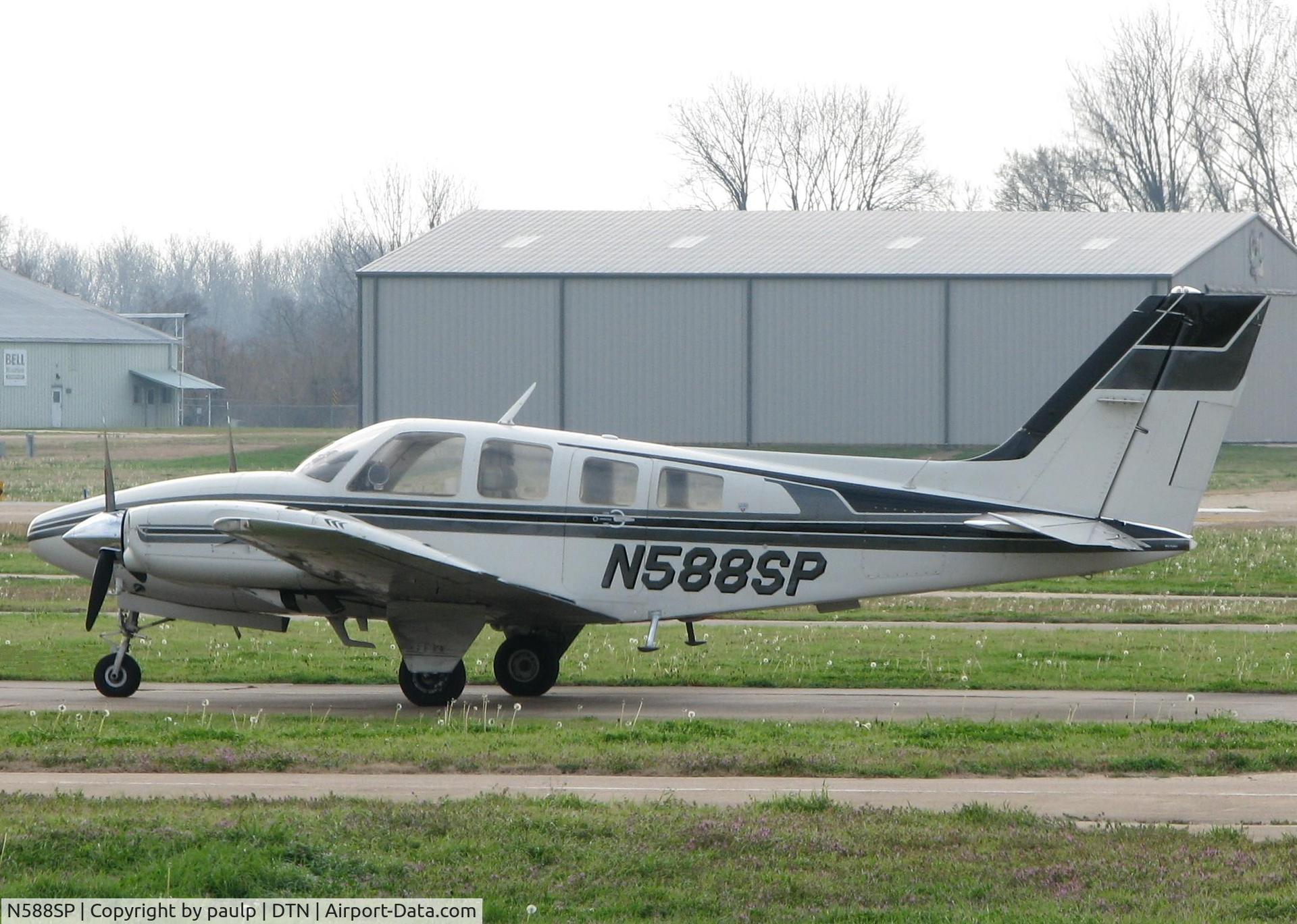N588SP, 1980 Beech 58P Baron C/N TJ-265, Parked at Downtown Shreveport.