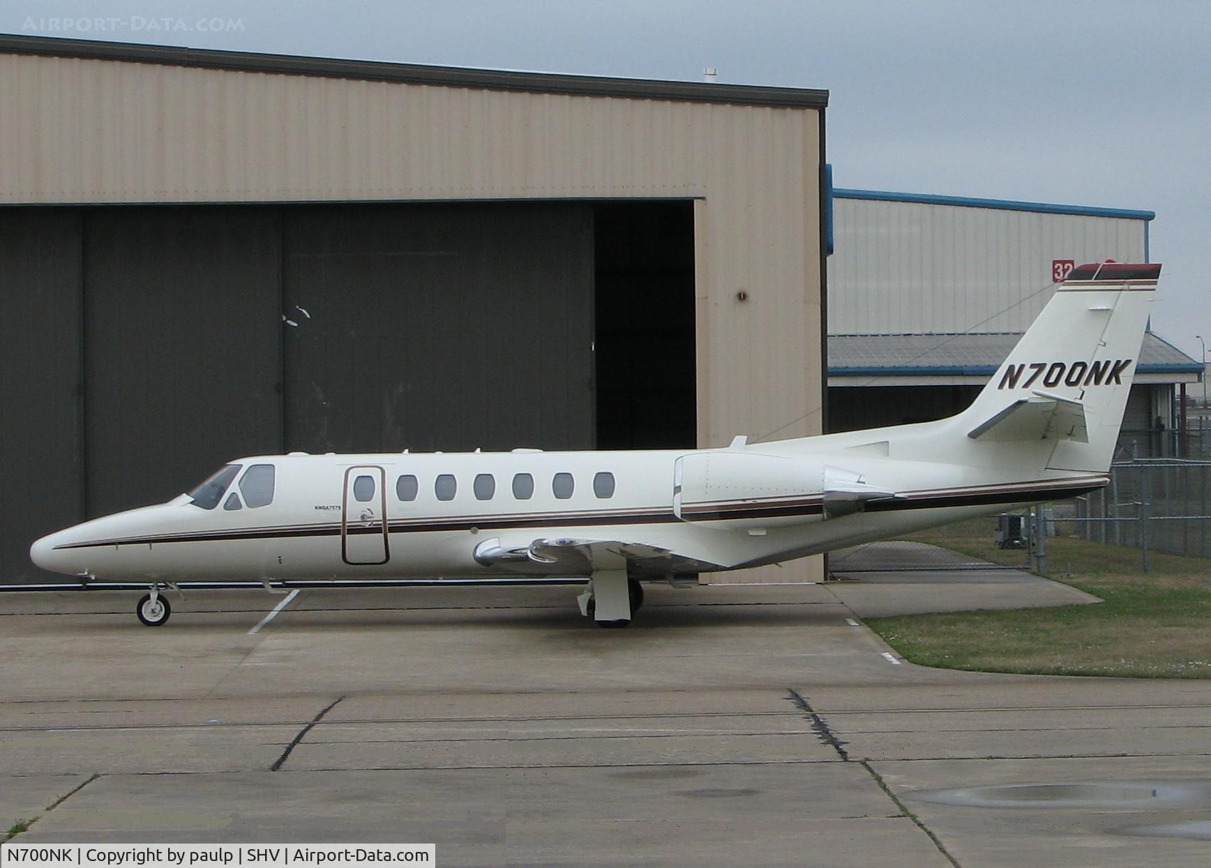 N700NK, 2006 Cessna 560 C/N 560-0700, Parked at the Shreveport Regional airport.