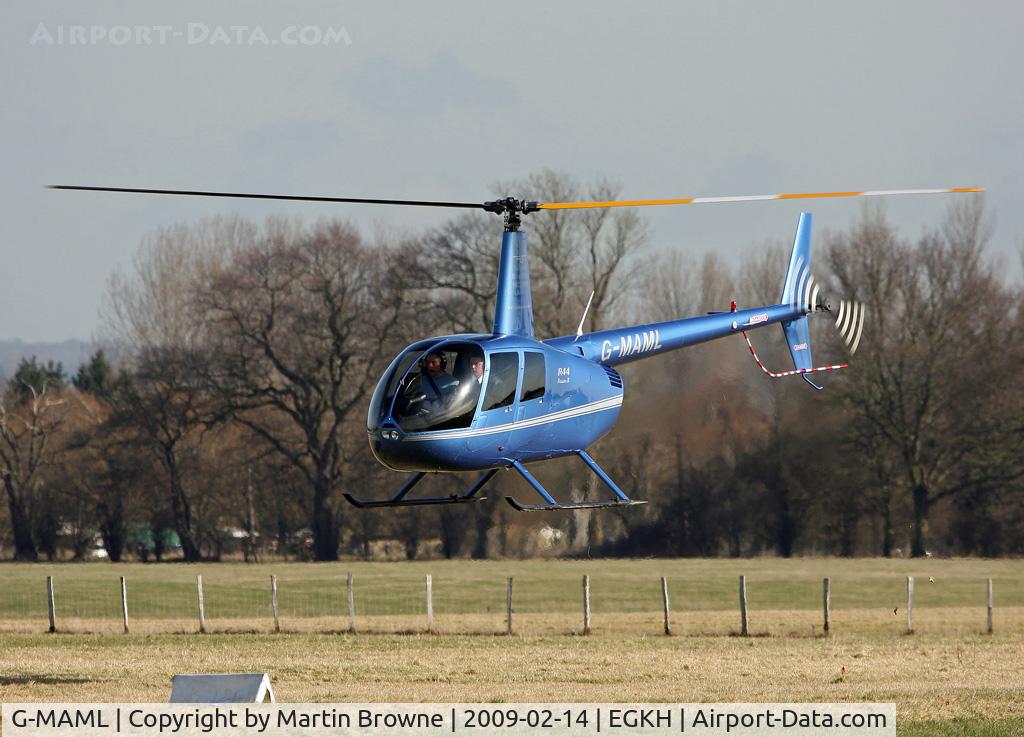 G-MAML, 2008 Robinson R44 II C/N 12153, Pupil under instruction.