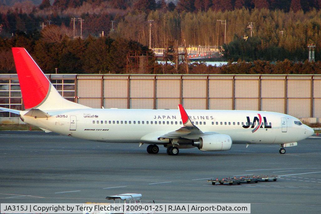JA315J, 2008 Boeing 737-846 C/N 35344, JAL B737 at Narita