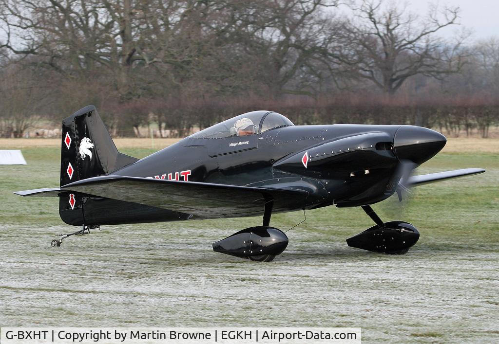 G-BXHT, 2005 Mustang Aeronautics Midget Mustang MM-1 C/N PFA 168-13077, Taxiing in after aerobatics.