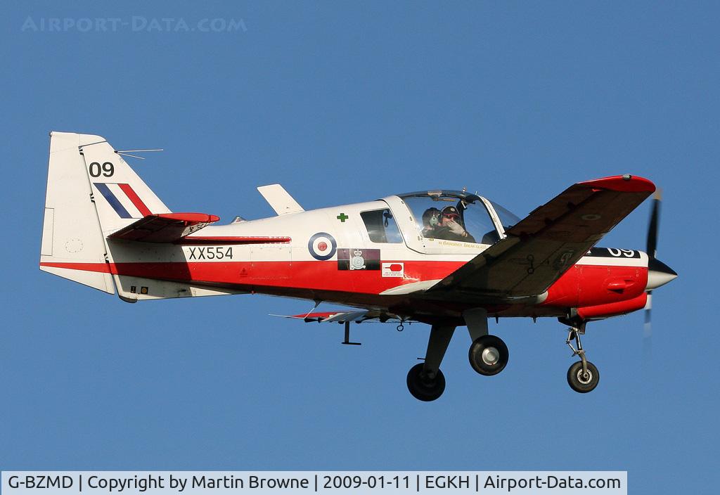 G-BZMD, 1973 Scottish Aviation Bulldog T.1 C/N BH120/247, Has retained it's original RAF livery.