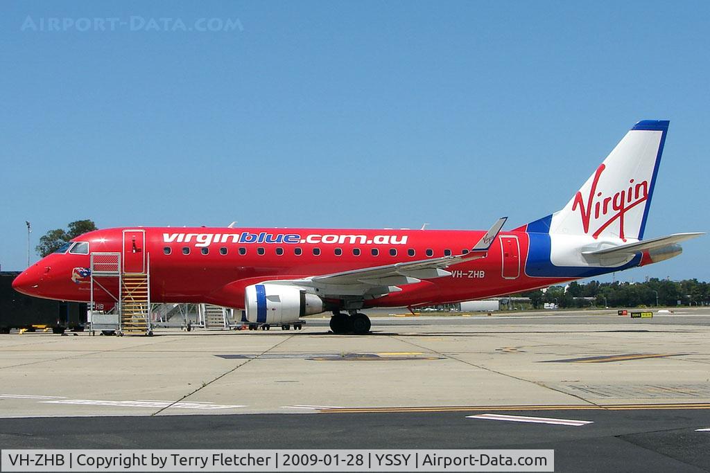 VH-ZHB, 2007 Embraer 170LR (ERJ-170-100LR) C/N 17000187, Virgin Blue Emb 170 at Sydney