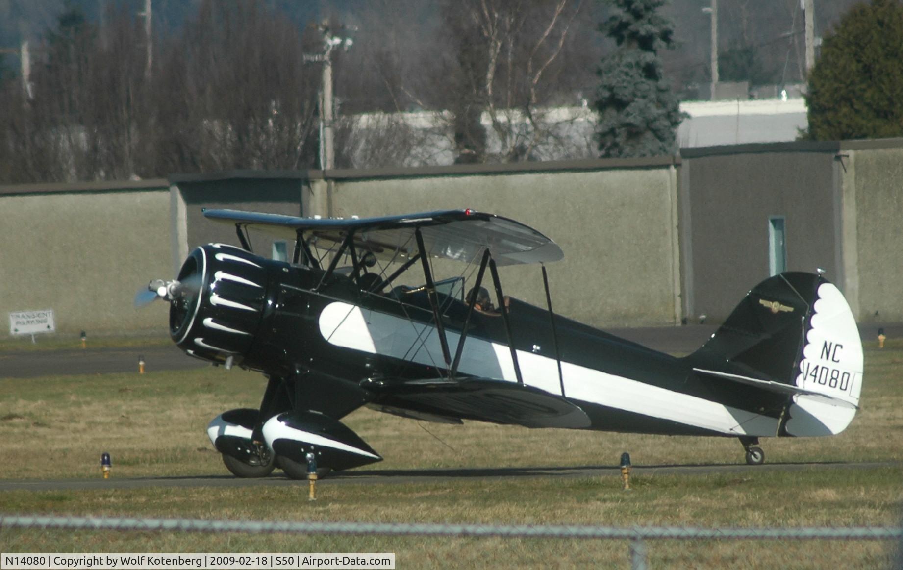 N14080, 1934 Waco YMF-3 C/N 4209, taking the active