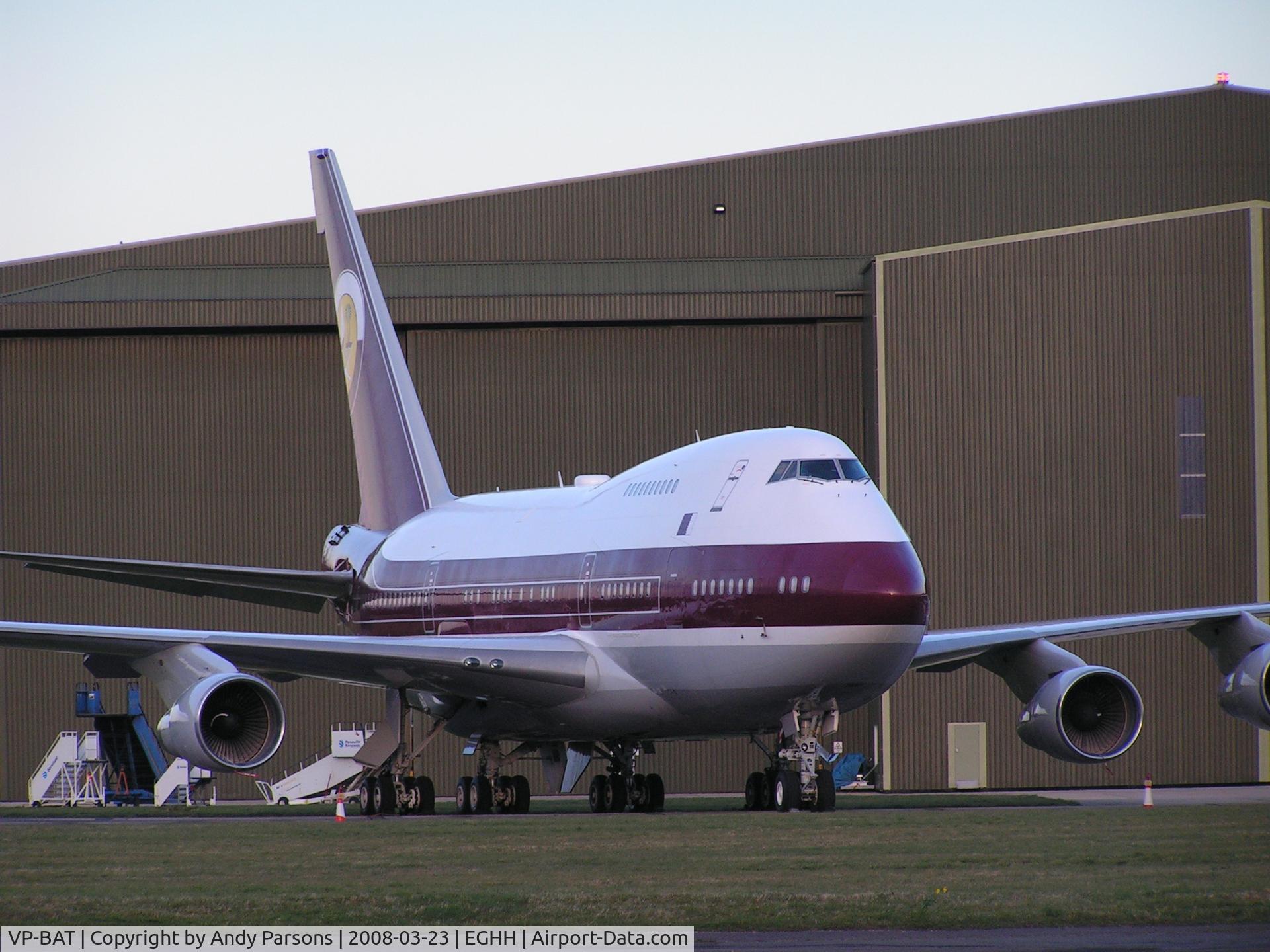 VP-BAT, 1979 Boeing 747SP-21 C/N 21648, VP-BAT at Hurn