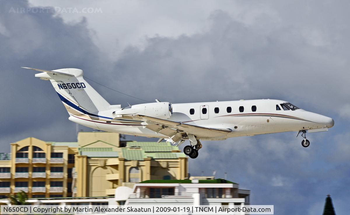N650CD, 1984 Cessna 650 C/N 650-0066, Landing at Princess Juliana Airport.