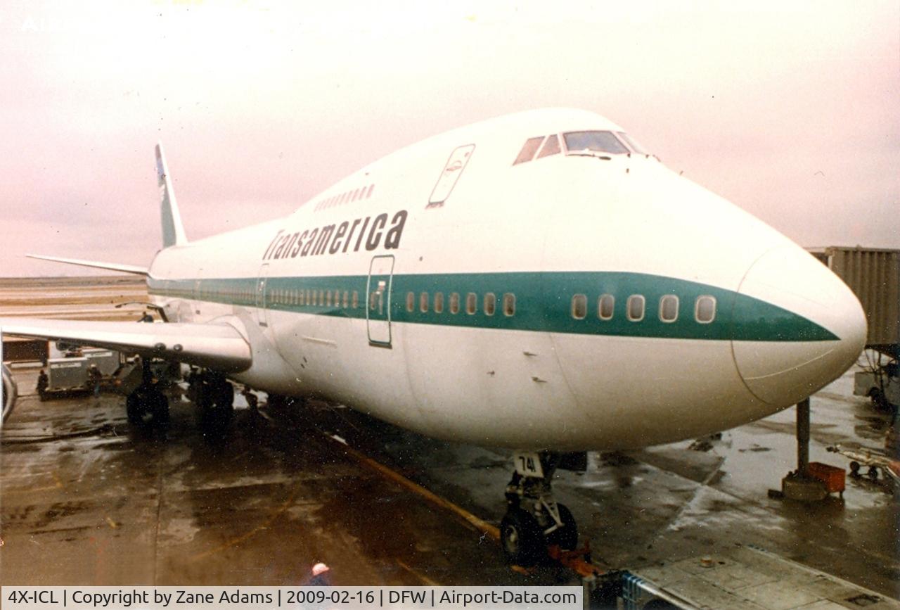 4X-ICL, 1979 Boeing 747-271C C/N 21964, Noted as Transamerica N741TV - at the gate @ DFW