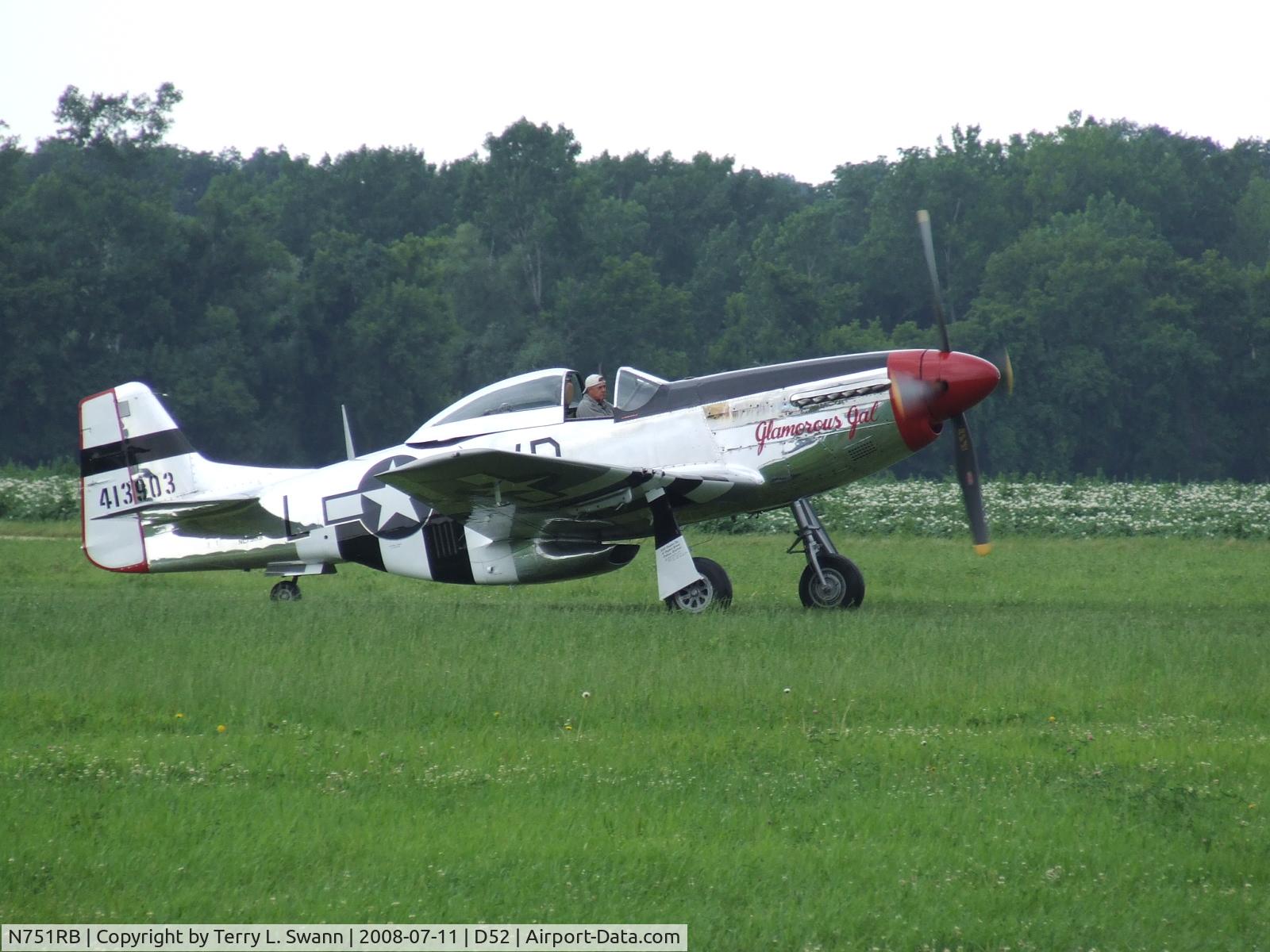 N751RB, 1944 North American P-51D Mustang C/N 44-13903JP, At Geneseo Airshow 2008