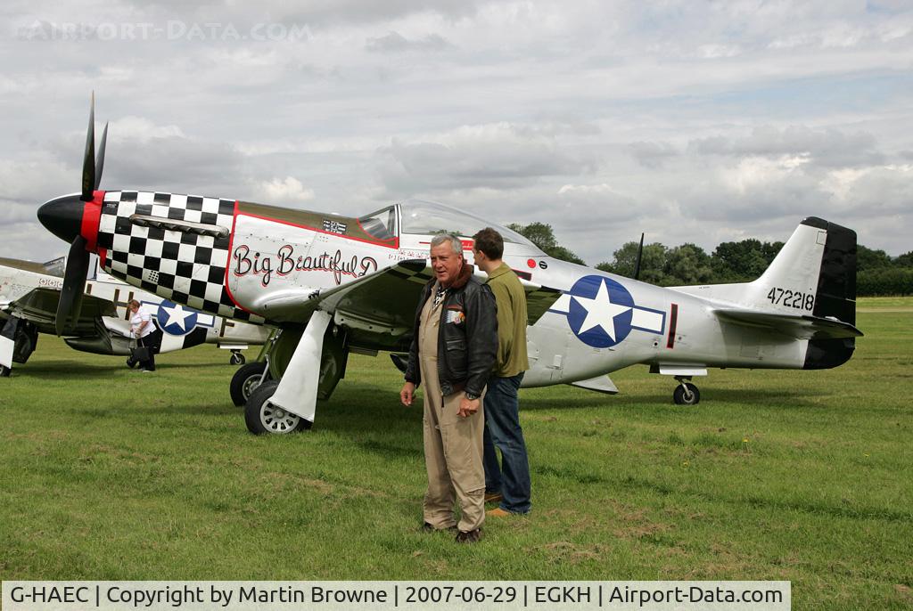 G-HAEC, 1951 Commonwealth CA-18 Mustang 22 (P-51D) C/N CACM-192-1517, Rob Davies and his lovely aircraft.