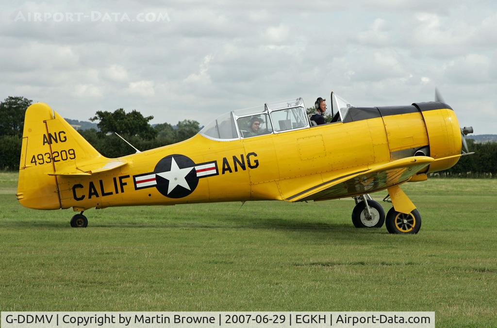 G-DDMV, 1952 North American T-6G Texan C/N 168-313, About to depart EGKH after 'Headcorn  Flying Proms'.
