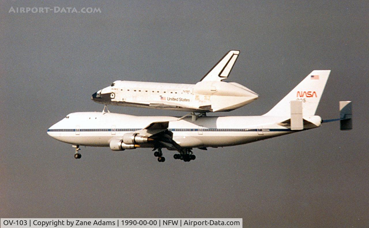 OV-103, 1983 Rockwell International Shuttle C/N 103, Space Shuttle Discovery landing at Carswell AFB aboard Shuttle Carrier Aircraft N905NA